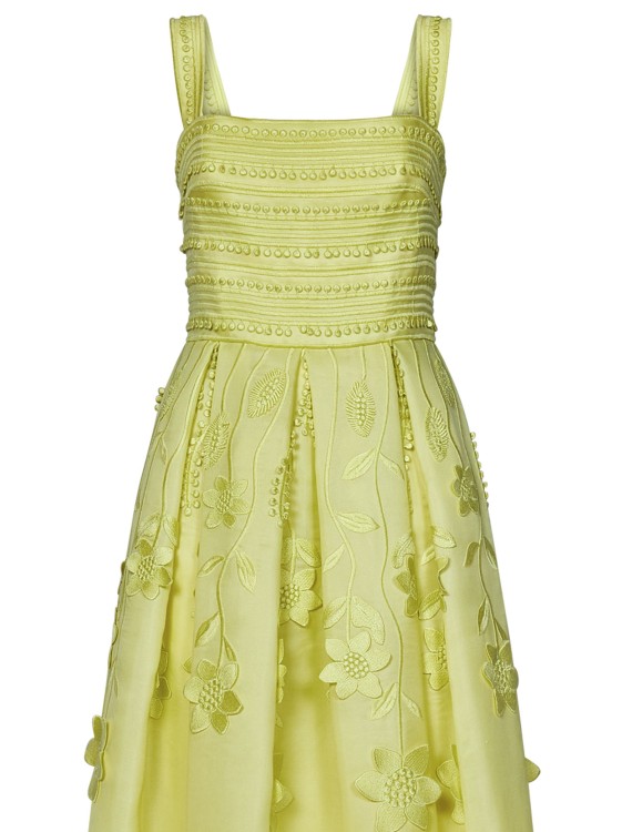 Shop Elie Saab Long Dress In Daiquiri Yellow Willow Organza