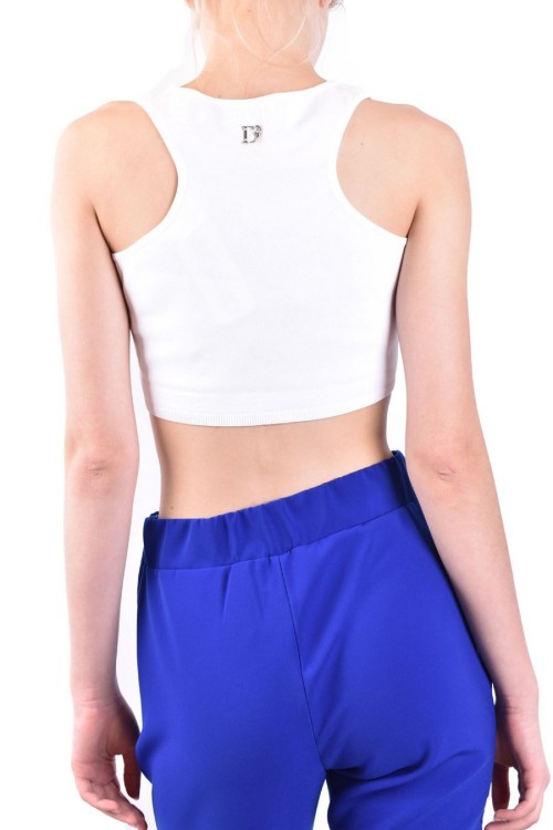 Dsquared2 Cut-out Viscose-blend Top In White