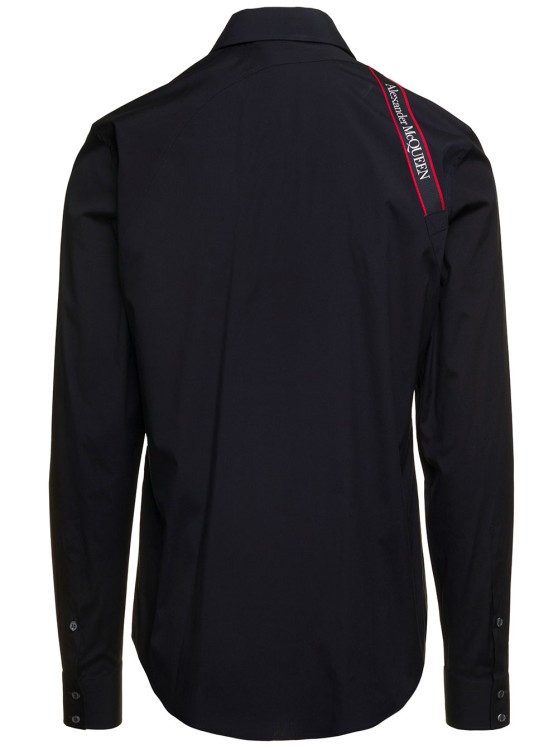 Shop Alexander Mcqueen Black Shirt With Harness Detail In Stretch Cotton