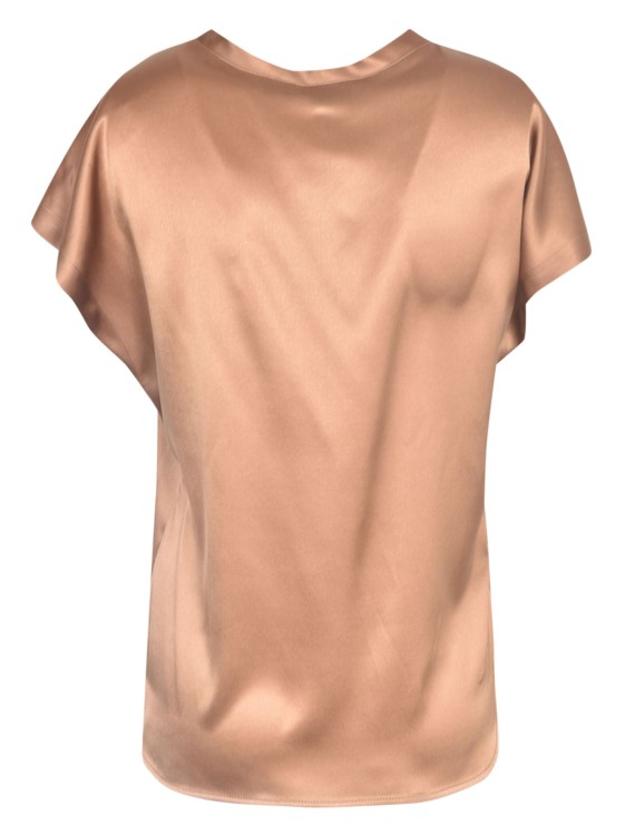 Shop Pinko Crew-neck Silk T-shirt In Brown