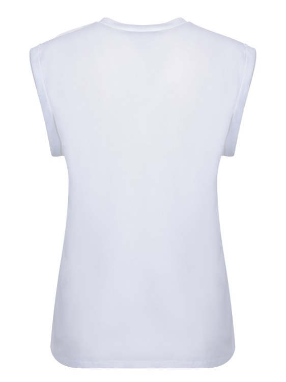 Shop Balmain White Cap Sleeve T-shirt
