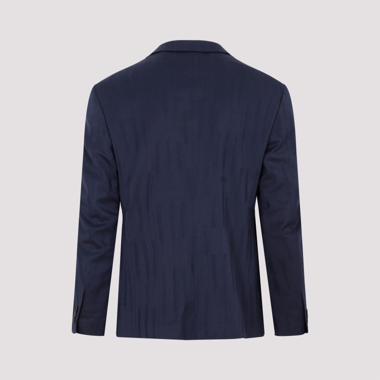 Shop Off-white Blue Wool Shibori Relaxed Jacket