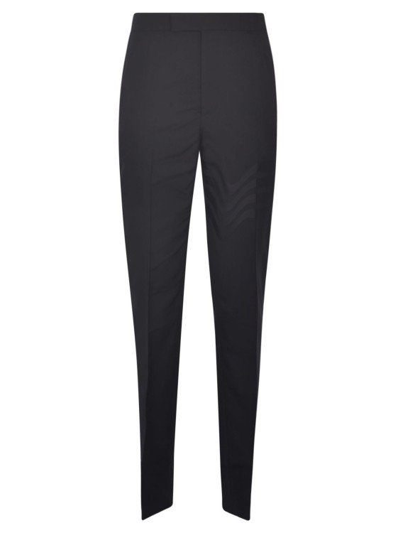 Thom Browne Cropped 4-bar Stripe Wool Trousers In Black