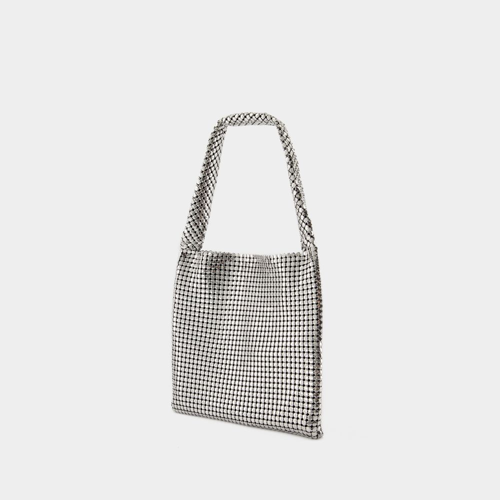 Rabanne Medium Silver Pixel Shoulder Bag - Aluminium - Silver In Grey