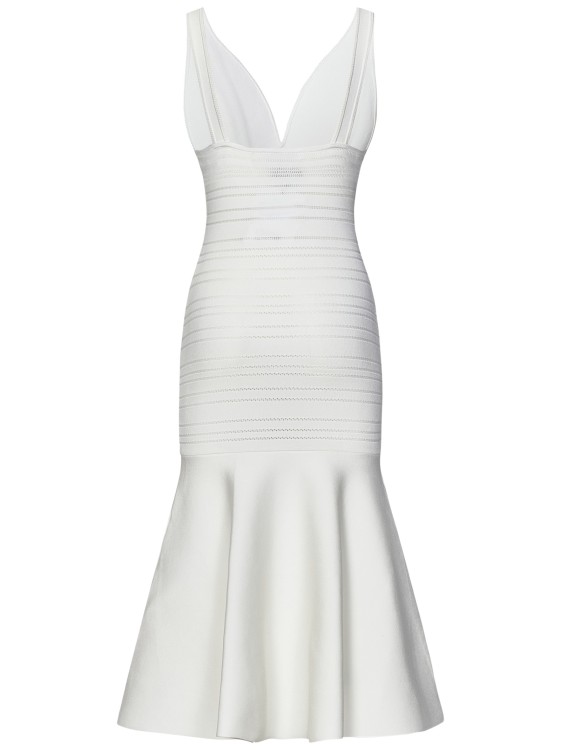 Shop Victoria Beckham Frame Detail Midi Dress In White