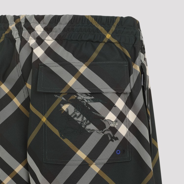 Burberry Men's Check Pattern Trousers With Elastic Waist And Drawstring In Multicolor