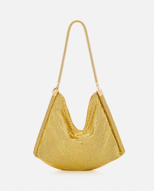 Shop Rabanne Small Pixel Tube Shoulder Bag In Gold