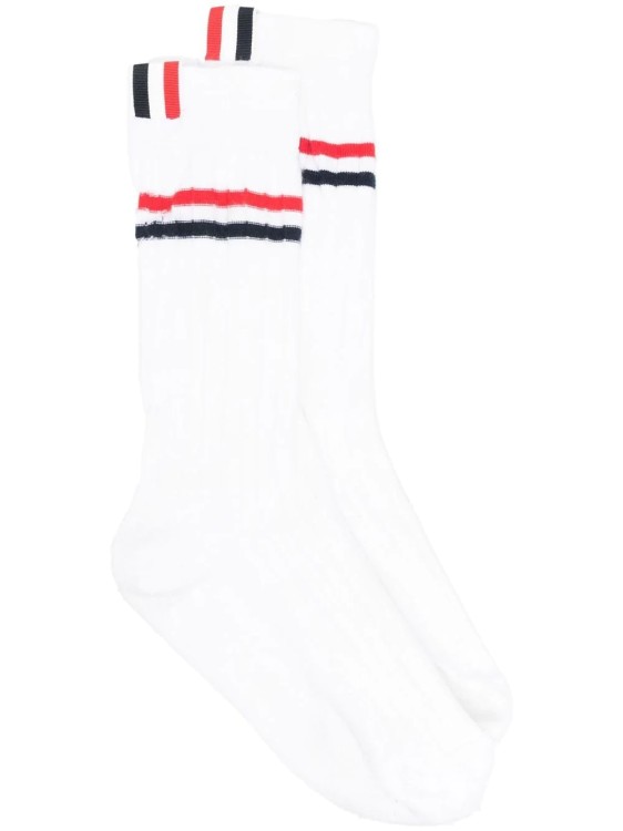 Thom Browne White Rwb Socks In Red