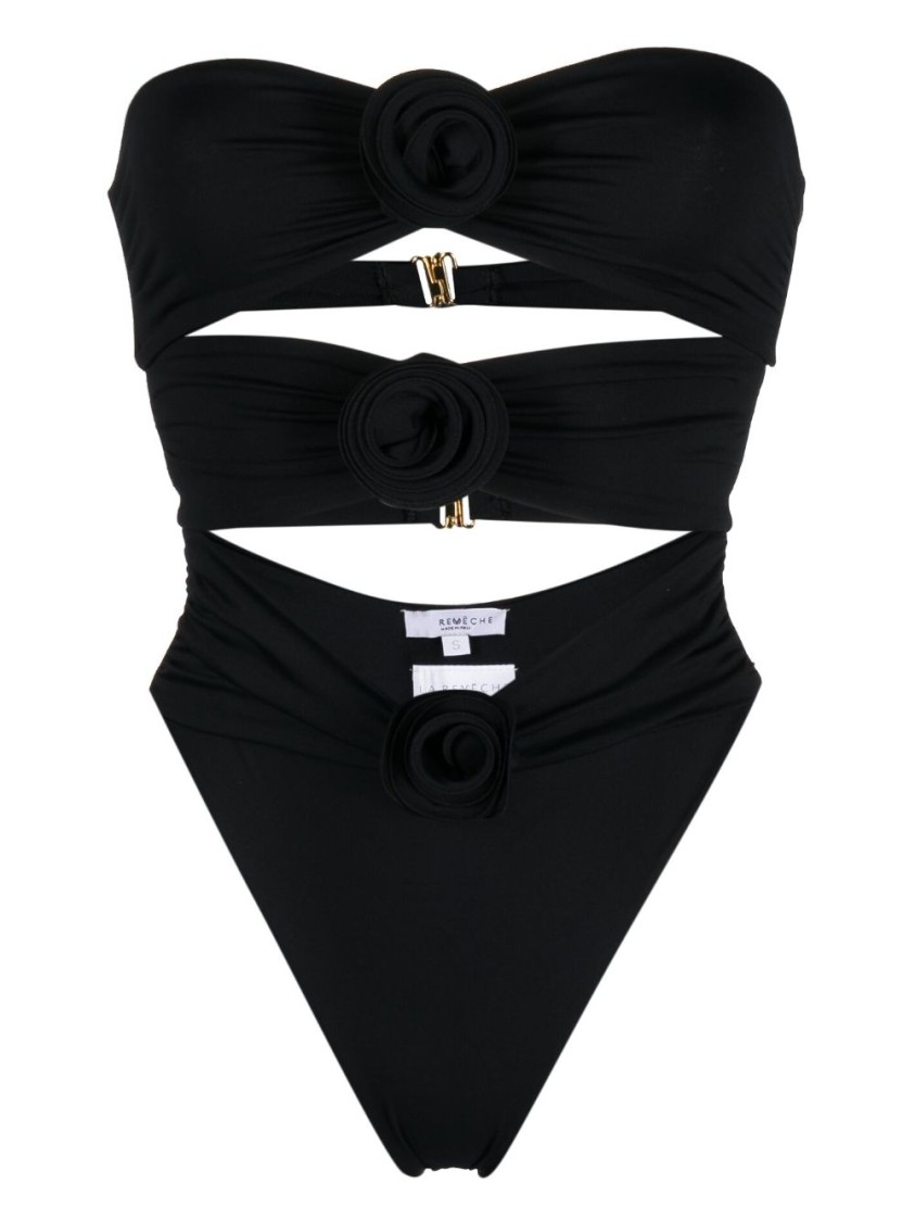 La Reveche One-piece Swimsuit With Logo In Black