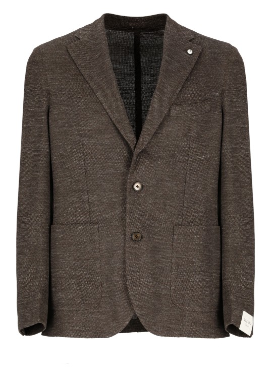 Shop Lubiam Brown Linen And Cotton Jacket