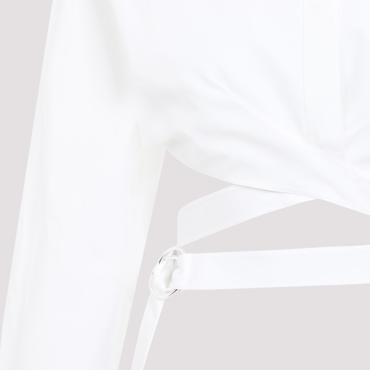 Shop Alaïa White Cotton Crossed Shirt