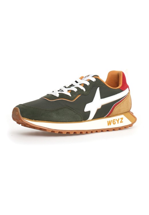 Shop W6yz Technical Fabric Sneakers In Brown