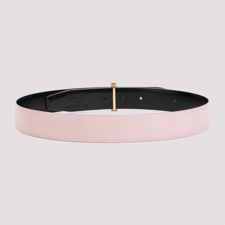 Shop Tom Ford Pastel Pink Calf Leather Belt In Neutrals