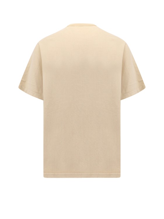 Shop Fendi Roma Tag Washed Cotton T-shirt In Neutrals