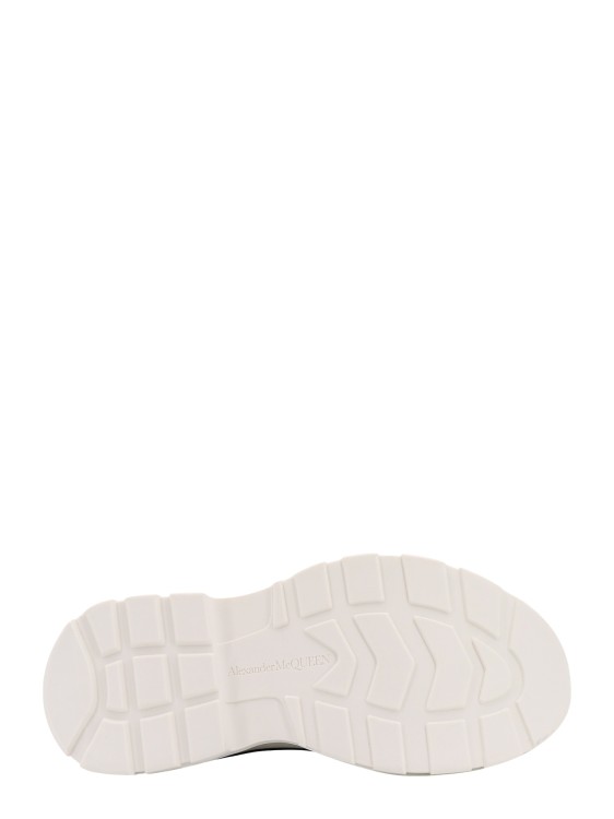 Shop Alexander Mcqueen Leather Sneakers With Fold Print In White