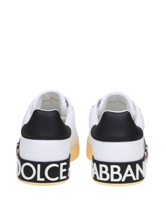 Shop Dolce & Gabbana Portofino Sneakers In Black And White Leather