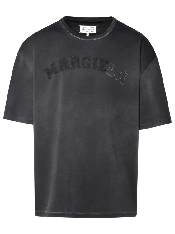 Shop Maison Margiela Black Cotton T-shirt In Grey