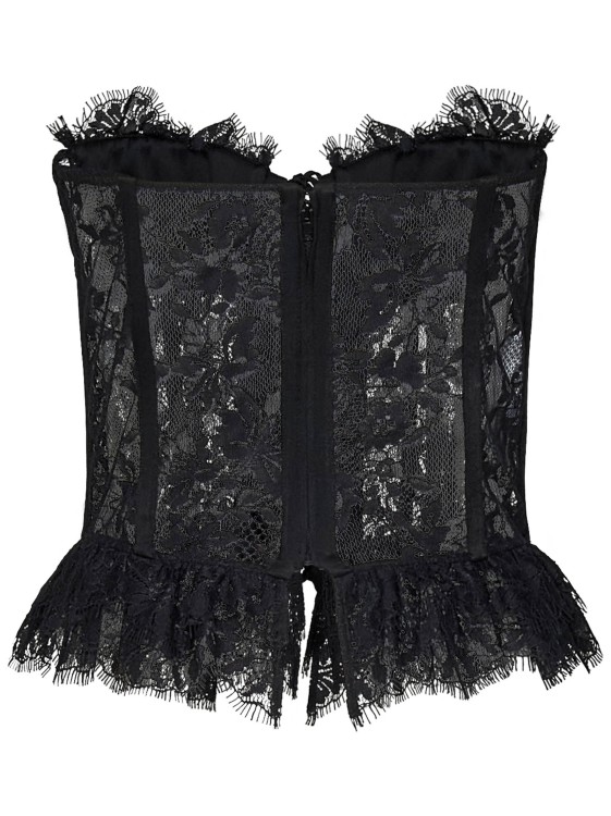 Shop Moschino Black Floral Lace Bodice Top