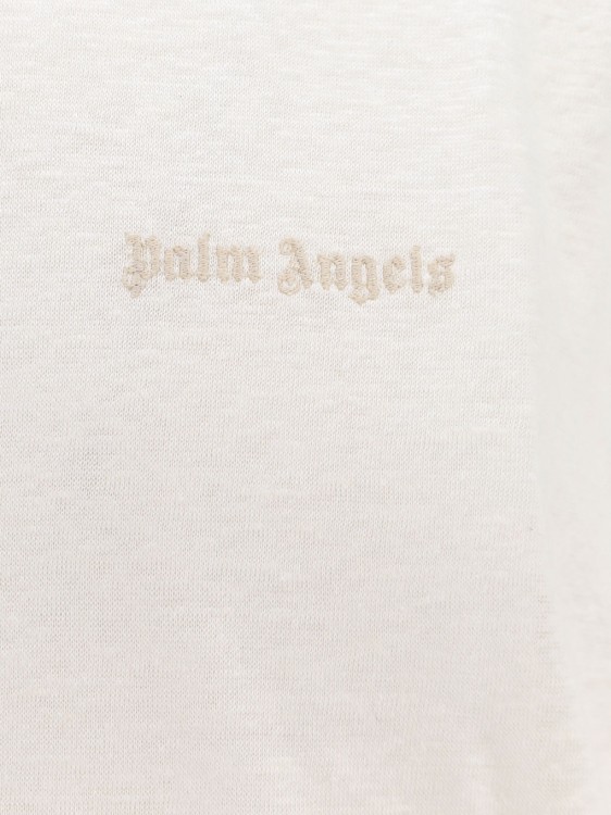 Shop Palm Angels Classic Logo Linen T-shirt In White