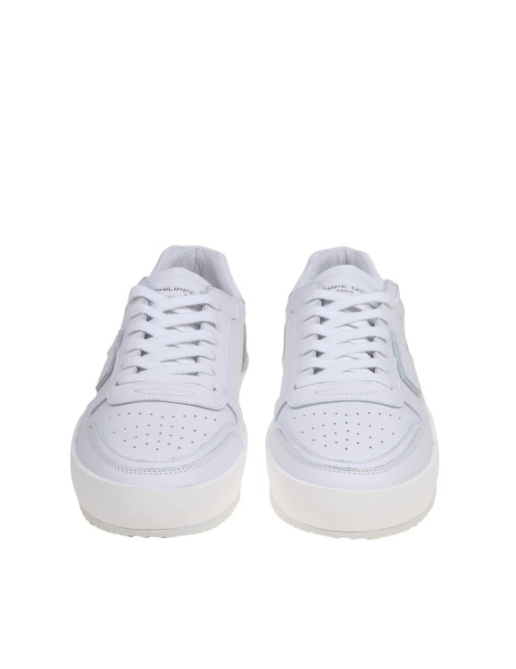 Shop Philippe Model Nice Low White Leather Sneakers