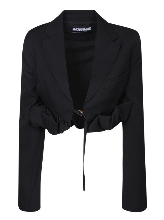 Shop Jacquemus Rolled Bolero Blazer In Black