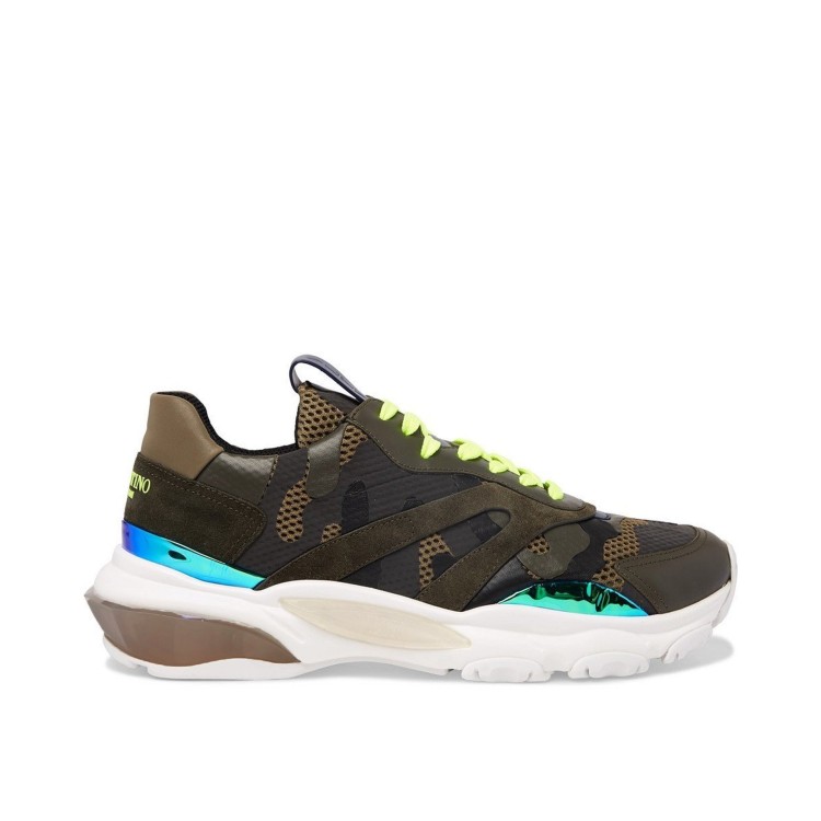 Shop Valentino Green Bounce Sneakers