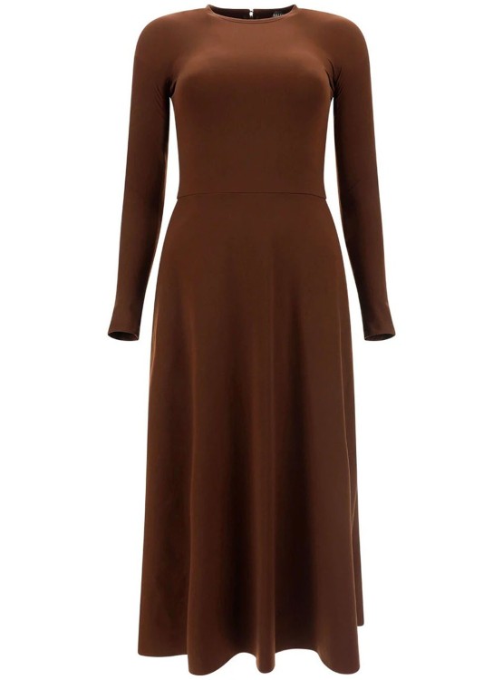 Shop Balenciaga Midi Dress In Brown