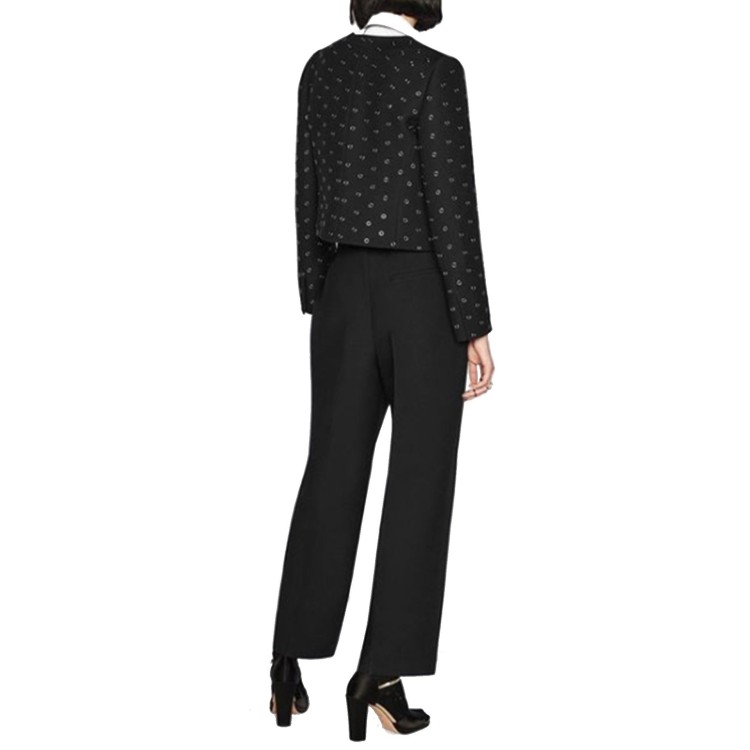 Dior Wool And Silk Pants Women In Blue