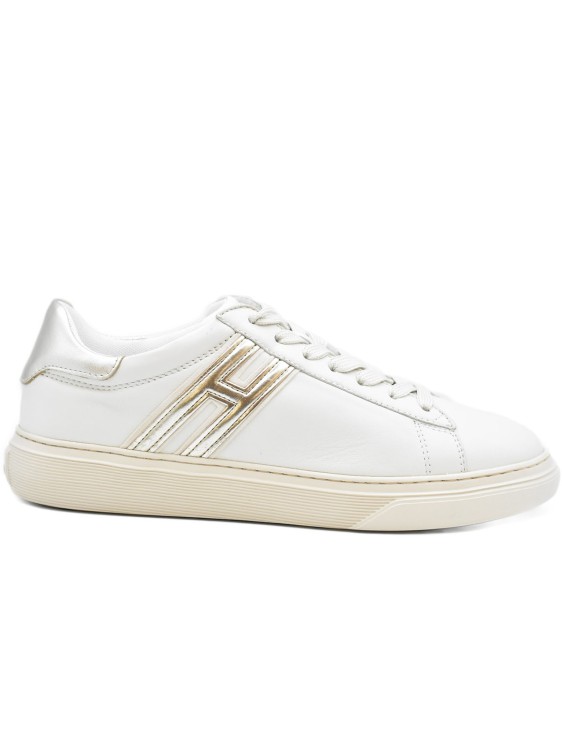 Hogan Cream  Flat Shoes In White
