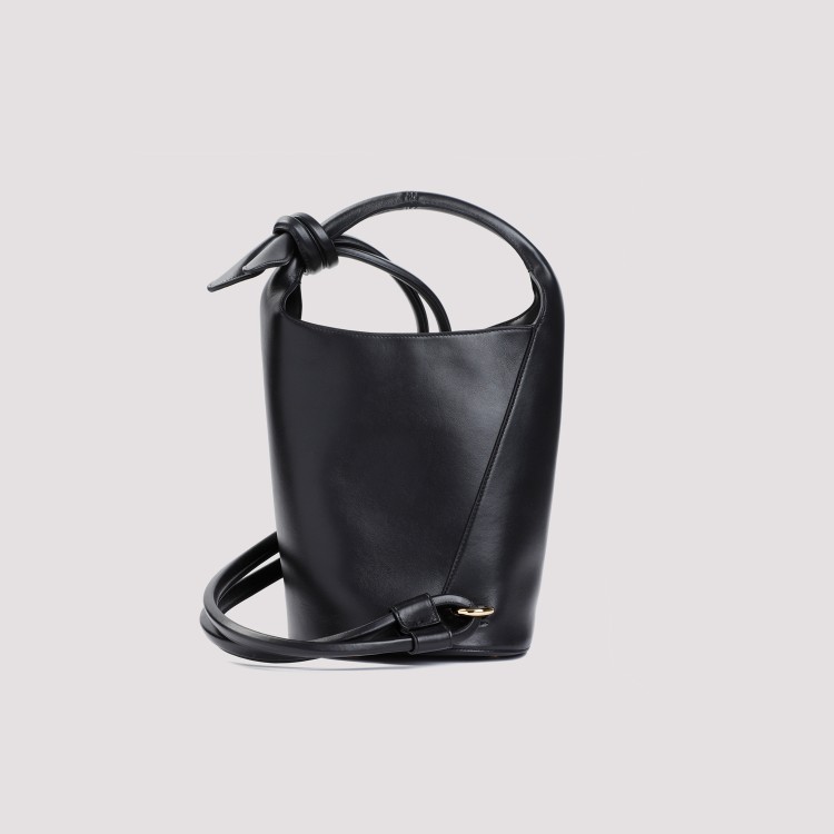 Shop Jacquemus Black Leather Le Petit Tourni Bag
