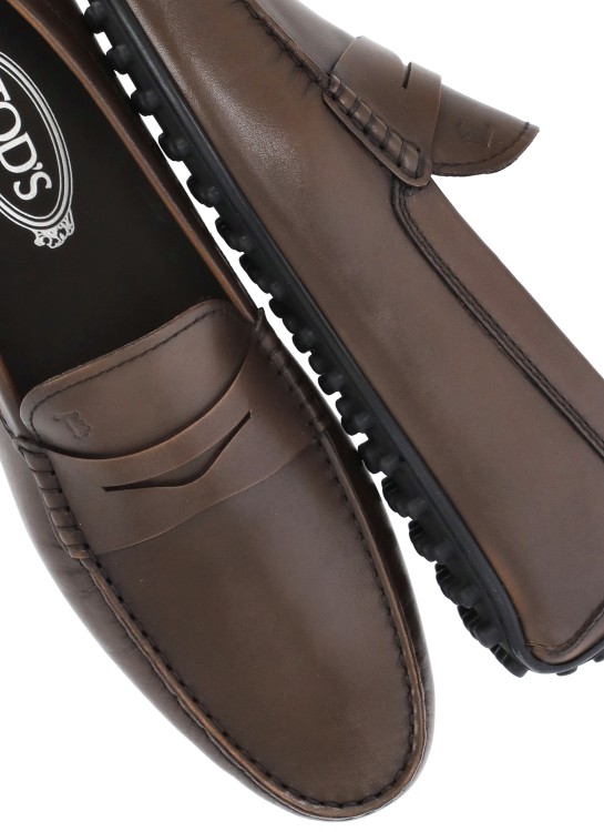 Shop Tod's Smooth Leather Loafers In Black