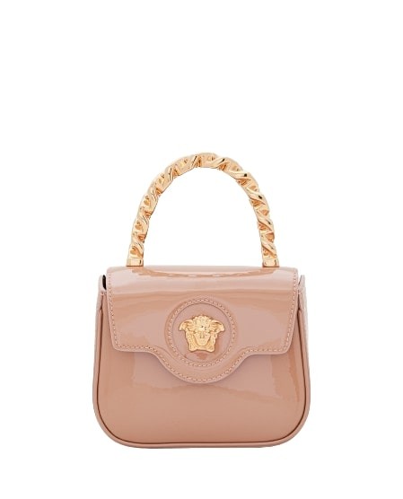 Versace Beige Medusa Plaque Bag In Brown