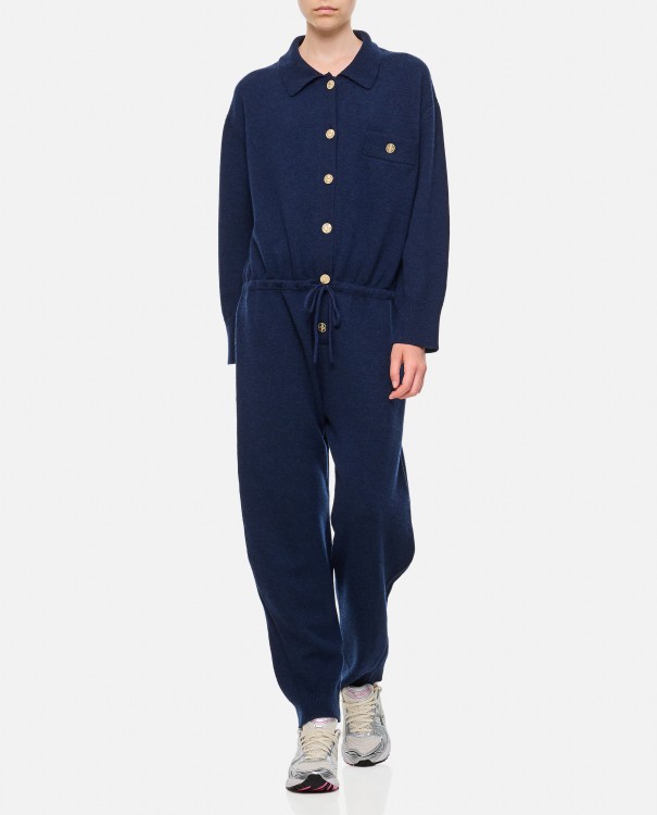 Barrie Cashmere Front Buttoned Jumpsuit In Black