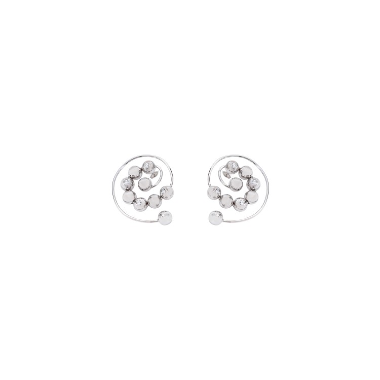 Jean Paul Gaultier Spiral Silver Brass Earrings In White