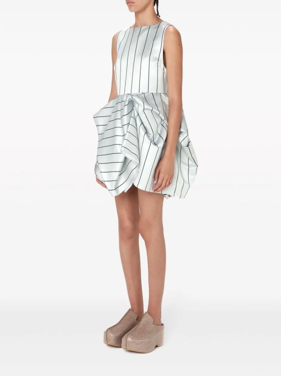 Shop Jw Anderson Gray Striped Mini Dress In Grey