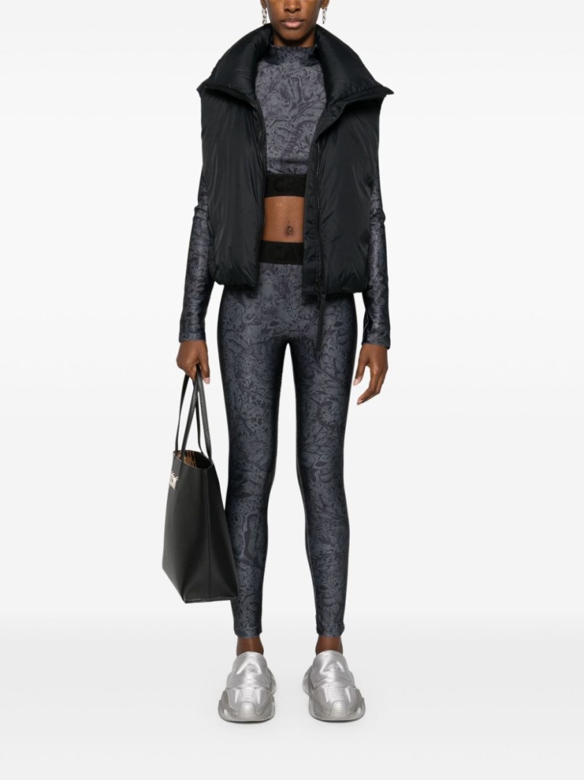 Just Cavalli Leopard-print Leggings In Grey
