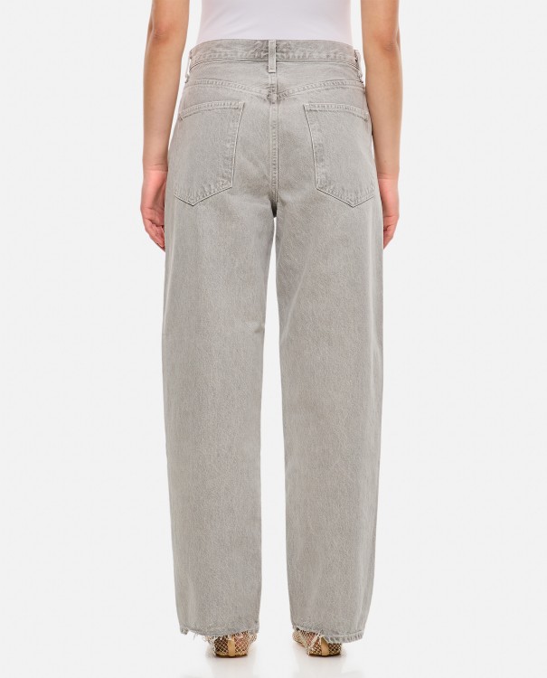 Shop Agolde Criss Cross Denim Pants In Grey