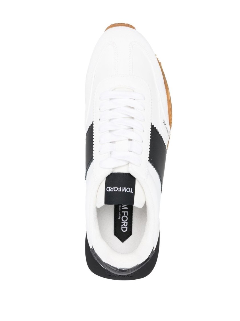Tom Ford Logo-patch Lace-up Sneakers In White