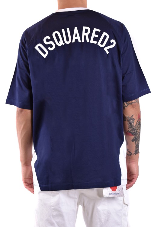 Dsquared2 Block Design Crew Neck Short Sleeve T-shirts In Blue