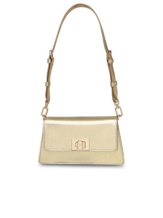 Furla Zoe Mini Crossbody Bag In Gold Leather In Neutrals