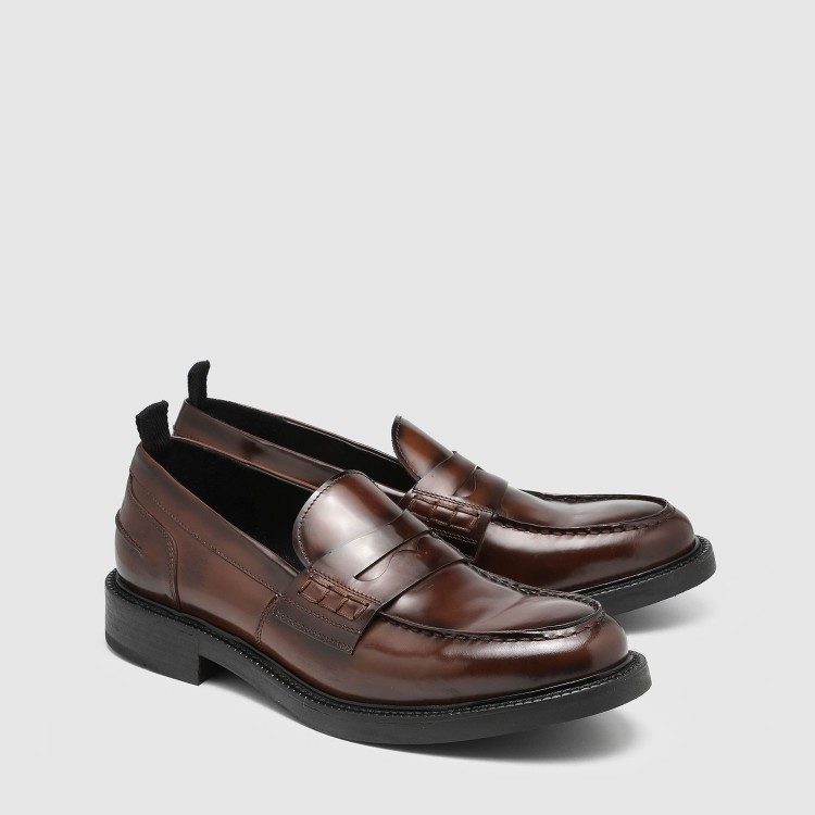 Shop Alexander Hotto Leather Moccasin With Rubber Sole And Leather Welt In Black