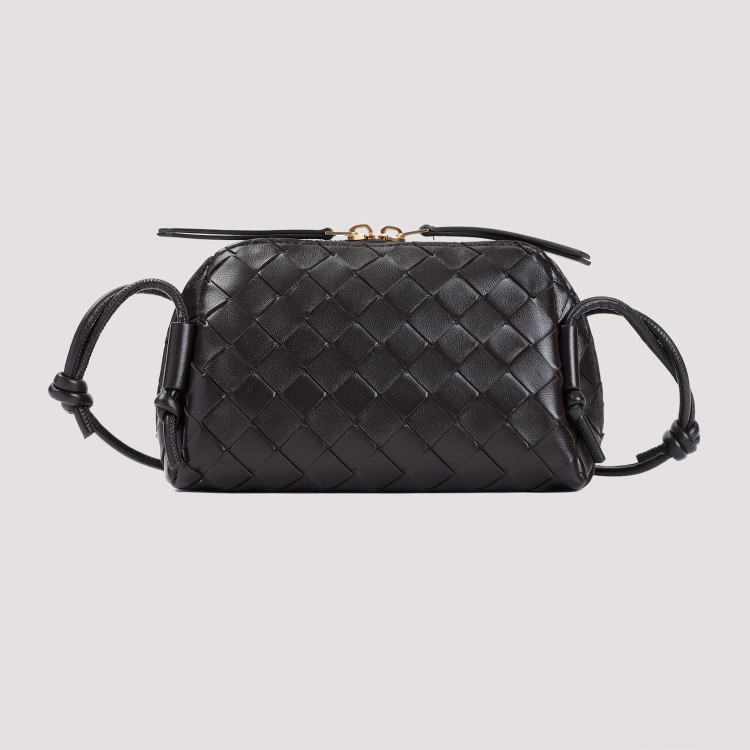 Bottega Veneta Concert Mini Intrecciato Leather Pouch In Black