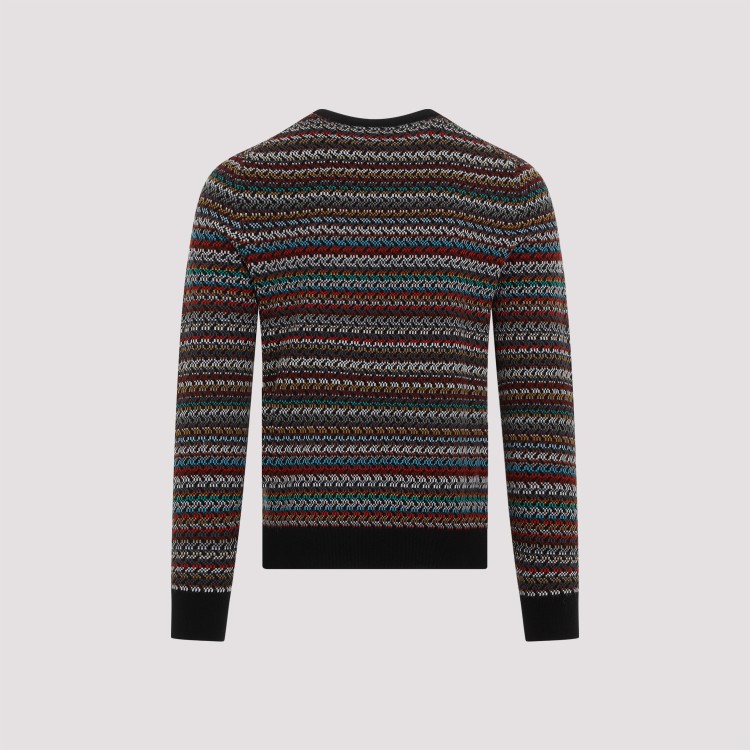 Paul Smith Pattern-intarsia Knitted Jumper In Black