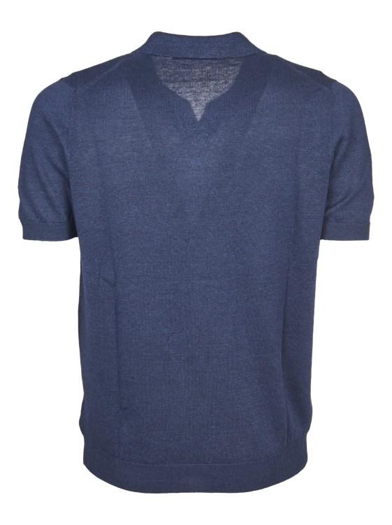 Shop Tagliatore Melange Blue Polo Shirt