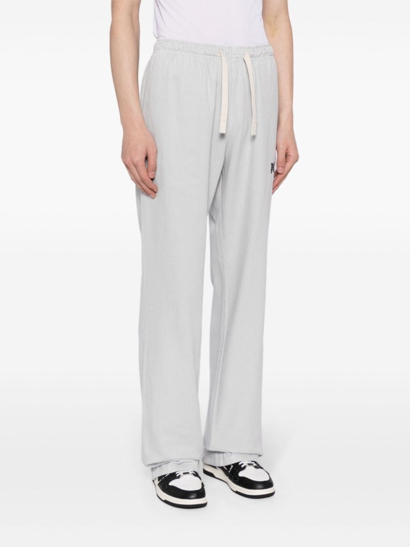 Shop Palm Angels Trousers With Logo In Grey