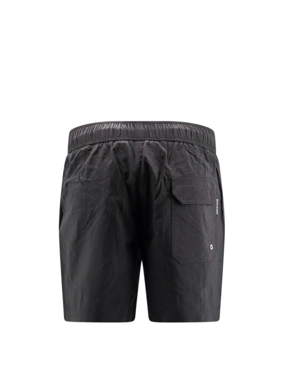 Shop Palm Angels Nylon Swim Shorts With Logo Patch On The Bottom In Black