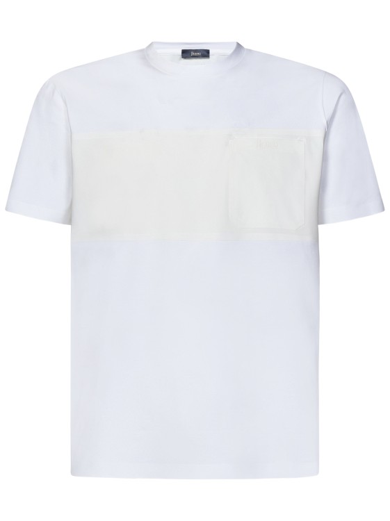 Shop Herno White Superfine Stretch Cotton Jersey T-shirt
