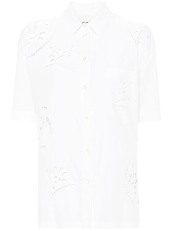 Shop Isabel Marant Bilya Broderie-anglais Shirt In White