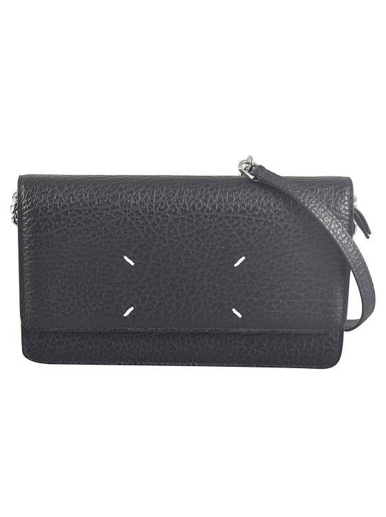 Shop Maison Margiela Four Stitches Leather Messenger Bag In Black