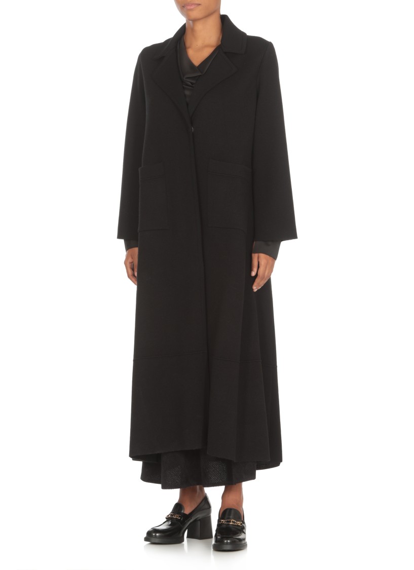 Shop D Exterior D. Exterior Virgin Wool Coat In Black